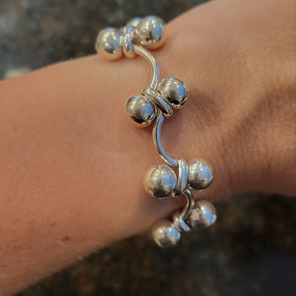 Vintage Silpada Bar Bead Baby DNA Link Bracelet